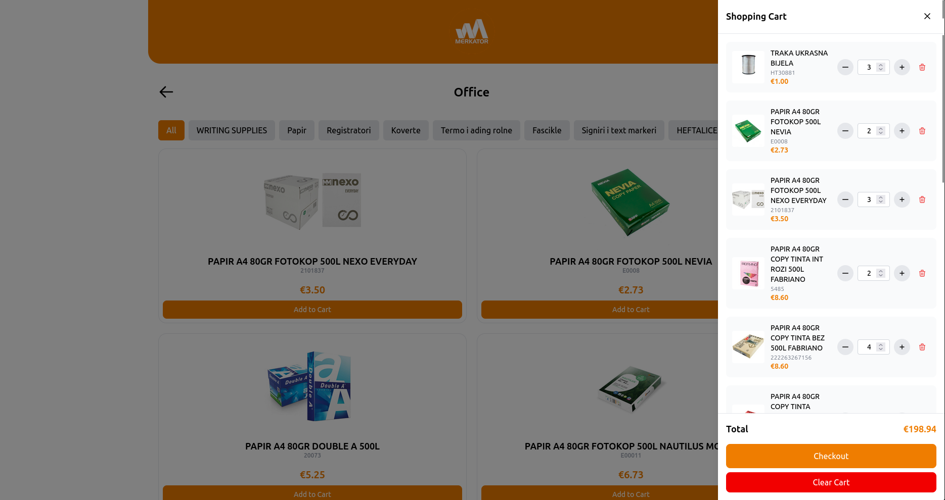 Custom B2B Catalogue for Merkator International